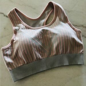 Mono b Seamless Sports Bra Pink/Grey Medium NEW